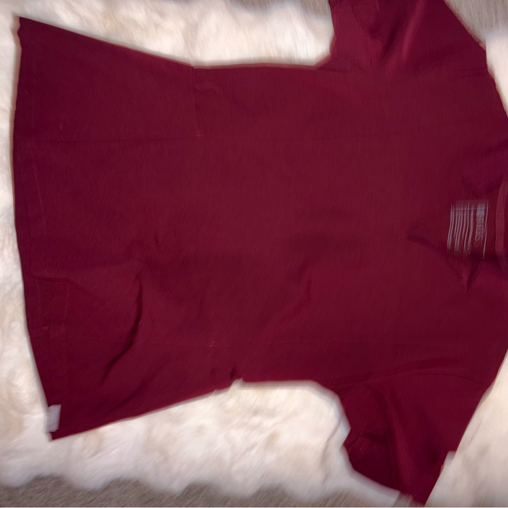 Figs Burgundy Short Sleeve Top and bottom scrub set